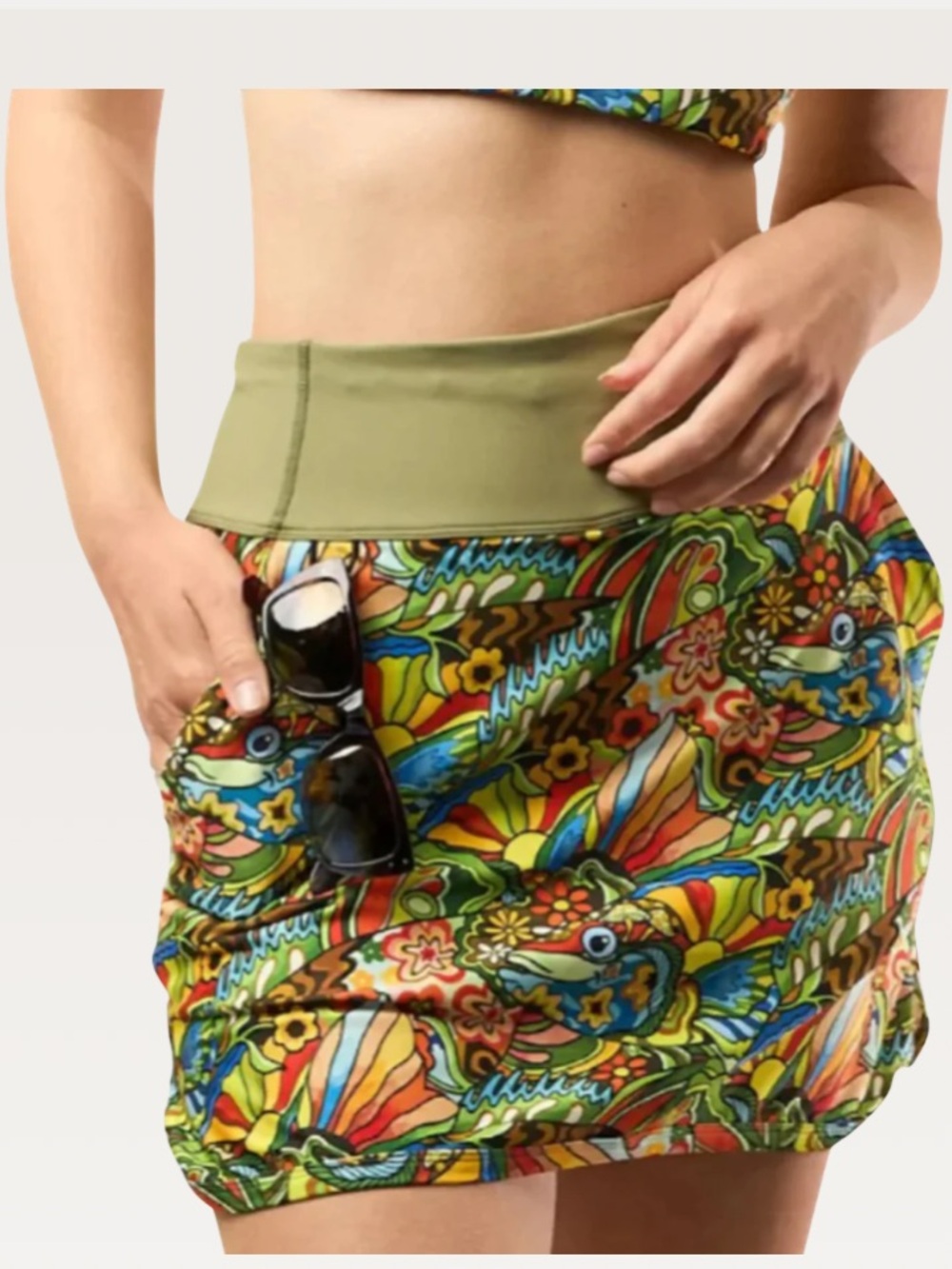Fishe Boho Bass Skort Green Multicolor Size 3XL - Picture 11 of 11